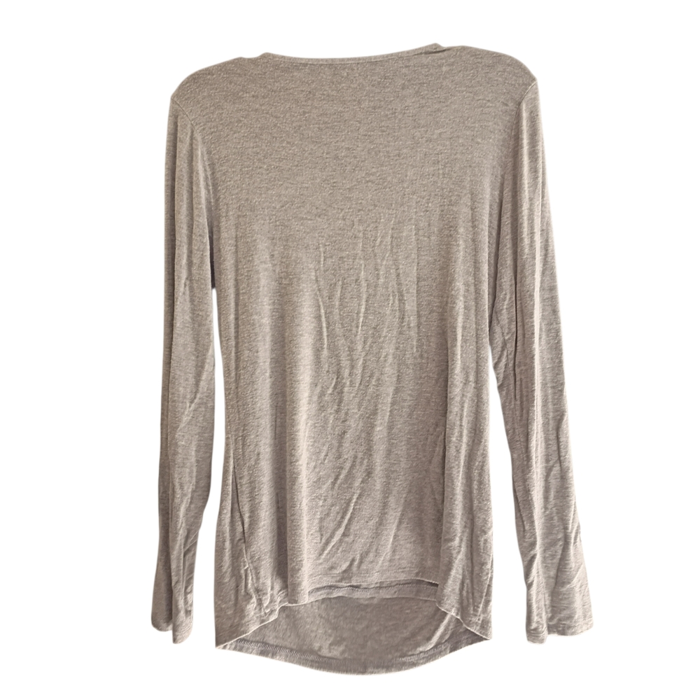 Grace Top Women M Gray Knit Cowl Neck Long Sleeve Stretch Lightweight Y2K Top - Picture 4 of 5